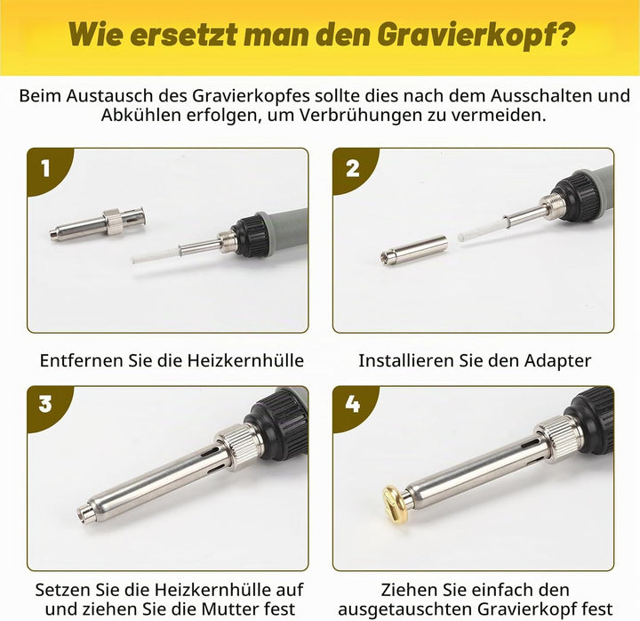 Brennstempel für Holz, Holzbrennwerkzeug mit Buchstaben, Brennstempel Alphabet, Ersatz der Lötkolben