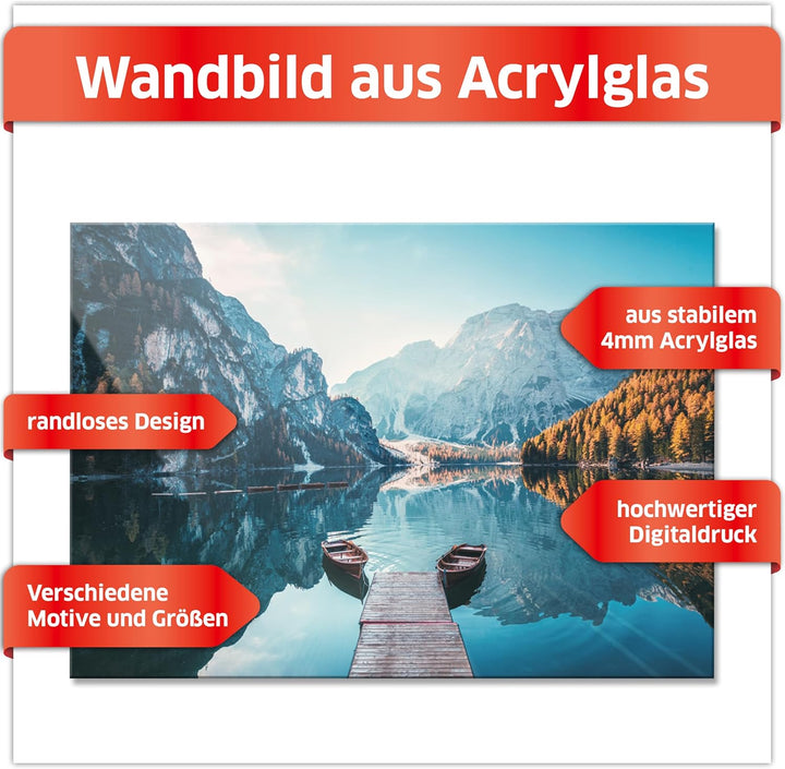 Primus Print - Wandbild/Glasbild - Acrylglas/Aludibond (Acryl, See 84,1x59,4 cm) Acryl See, Acryl Se