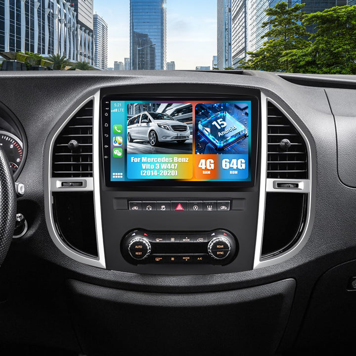 CAMECHO 4G+64G Android 15 Autoradio für Mercedes Benz Vito 3 W447 (2014-2020) mit Navi Carplay Andro