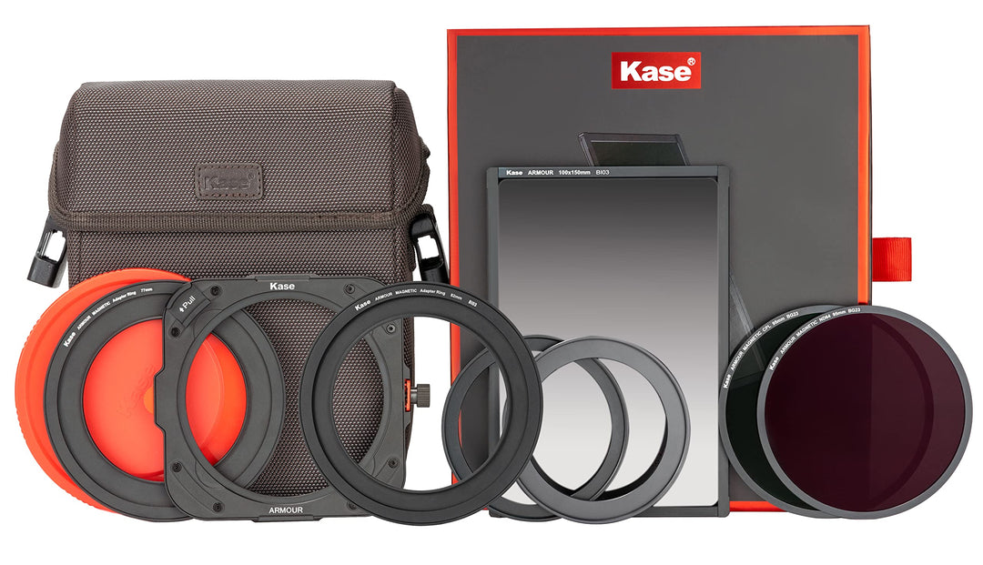 Kase Armour Magnetisches stossfestes 100 mm Filtereinstiegshalter-Set 67 mm 72 mm 77 mm 82 mm optisc