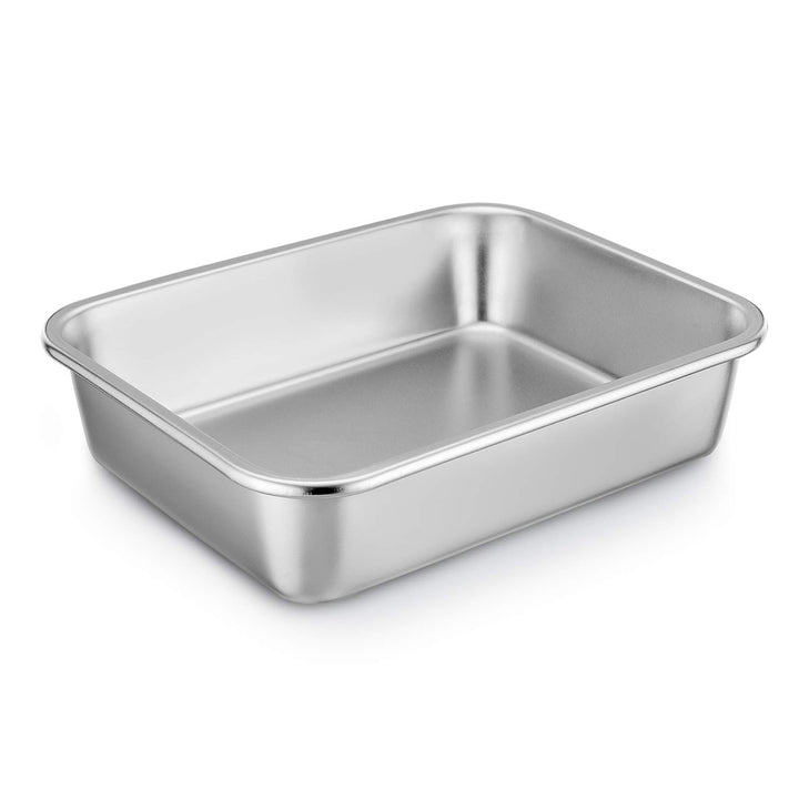Homikit Auflaufform, Edelstahl Rechteckig Backform Kuchenform Ofenform Gross, 32,5 x 25,5 x 8 cm, Pe