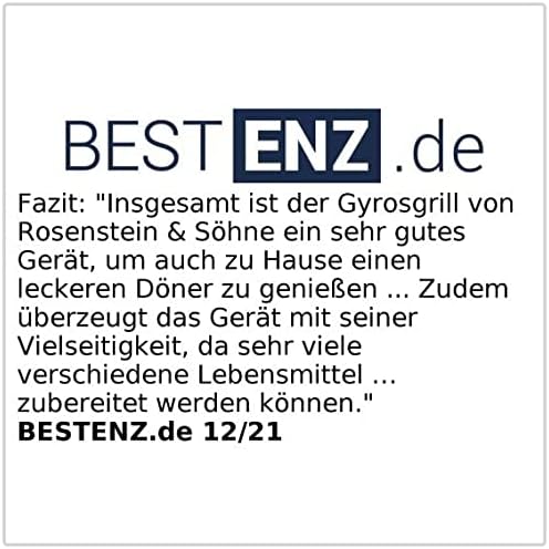 Rosenstein & Söhne Gyrosgrill: Döner- und Gyros-Grill, 2.000 Watt, Mittelspiess mit Spiessgabeln, Ti