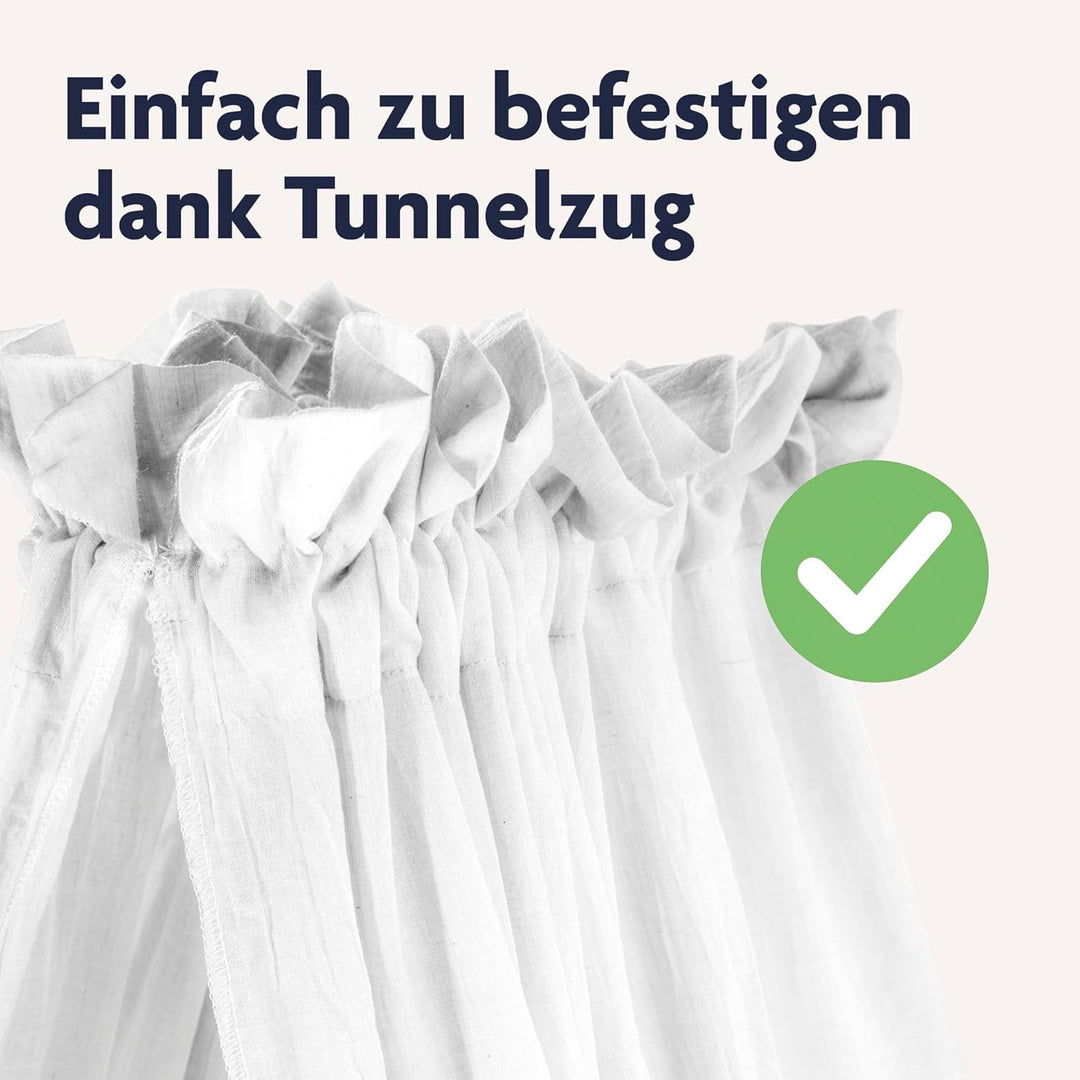 Julius Zöllner Betthimmel aus Voile – für Babybett & Kinderbett – Kinderzimmer Deko – Ivory, Ivory