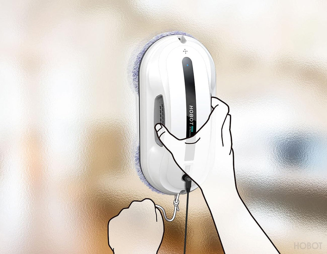 Sichler Haushaltsgeräte Fensterputz Roboter Akku: HOBOT-300 Fensterputz-Roboter mit Dual Wischer und