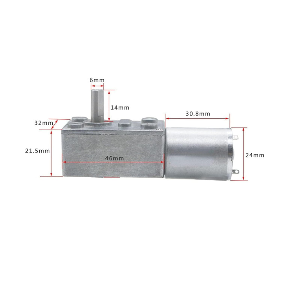 12 V DC Endlosschraubenmotor Reduziermotor mit Autoblocking Srong Encoder, Ausgangsachse 6 mm (10 RP