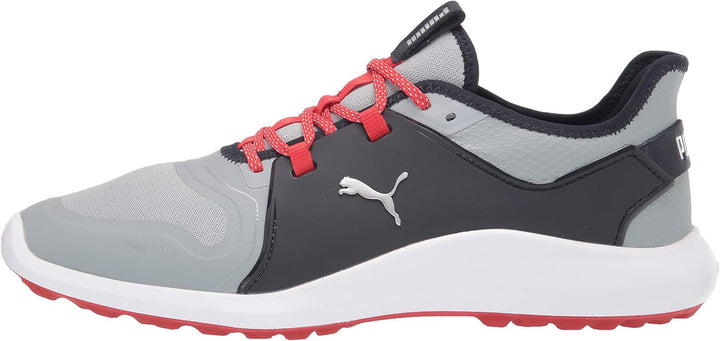PUMA Herren Ignite FASTEN8 Golfschuh, Quarry Silver-Navy Blazer, 41 EU