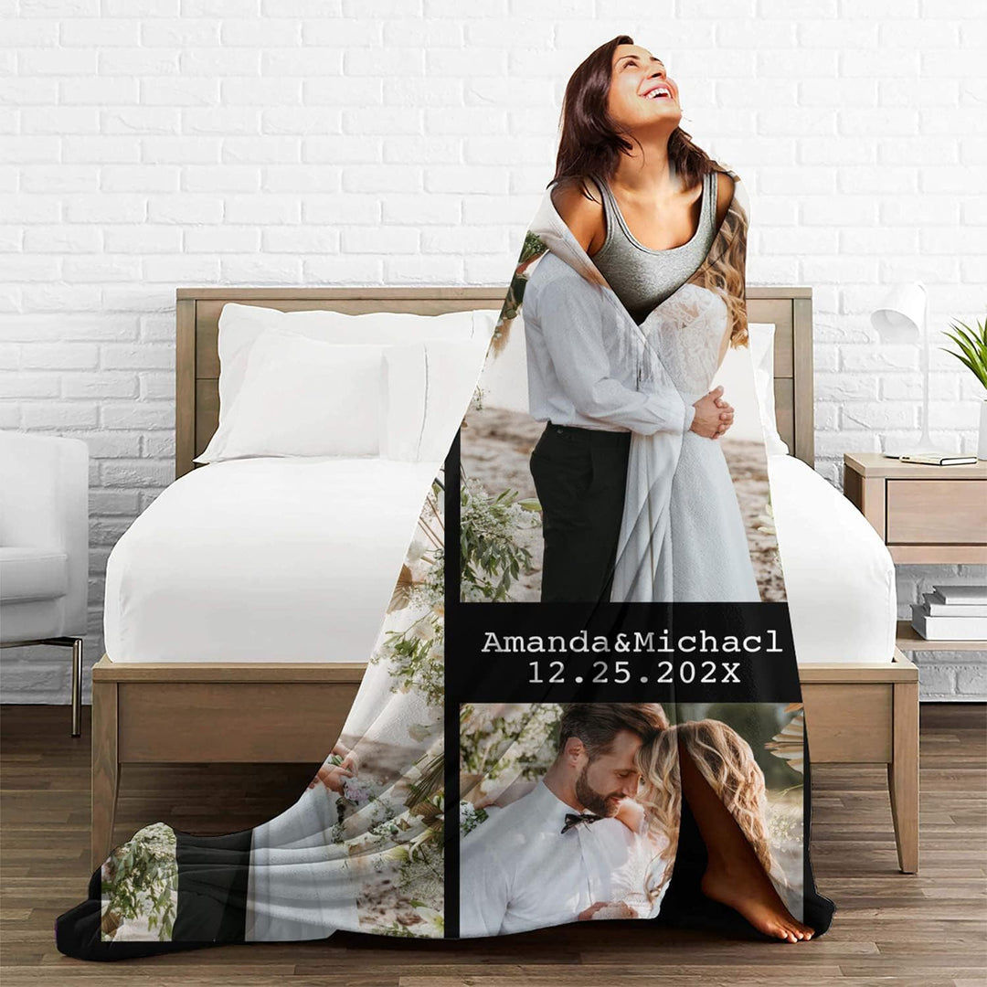 Easycosy personalisierte Decken für Paare Geschenke Benutzerdefinierte Bild werfen Decke Personalisi