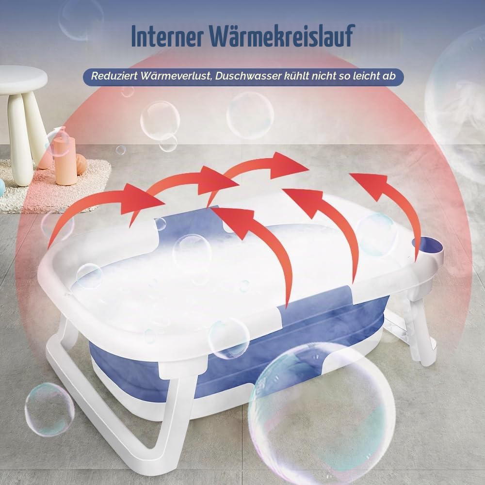 Faltbare Babybadewanne mit rutschfesten Füssen, tragbar, Kunststoff, Babybadewanne, für Neugeborene,