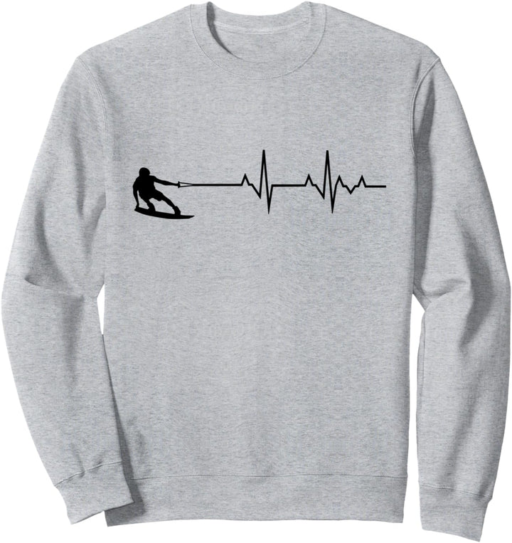 Wakeboard Herzschlag See Wassersport Wakeboarden Surfen Sweatshirt