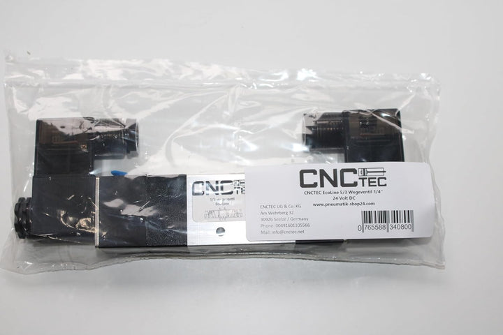 5/3 Wege Pneumatikventil 1/4" 24 Volt DC CNCTEC EcoLine 5/2 Wegeventil (5/3 Wege - 1/4" - 24 Volt DC
