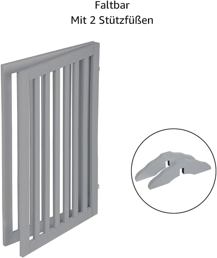 unipaws 91 cm hohes freistehendes Absperrgitter für Hunde und Katzen aus Holz, faltbar und erweiterb