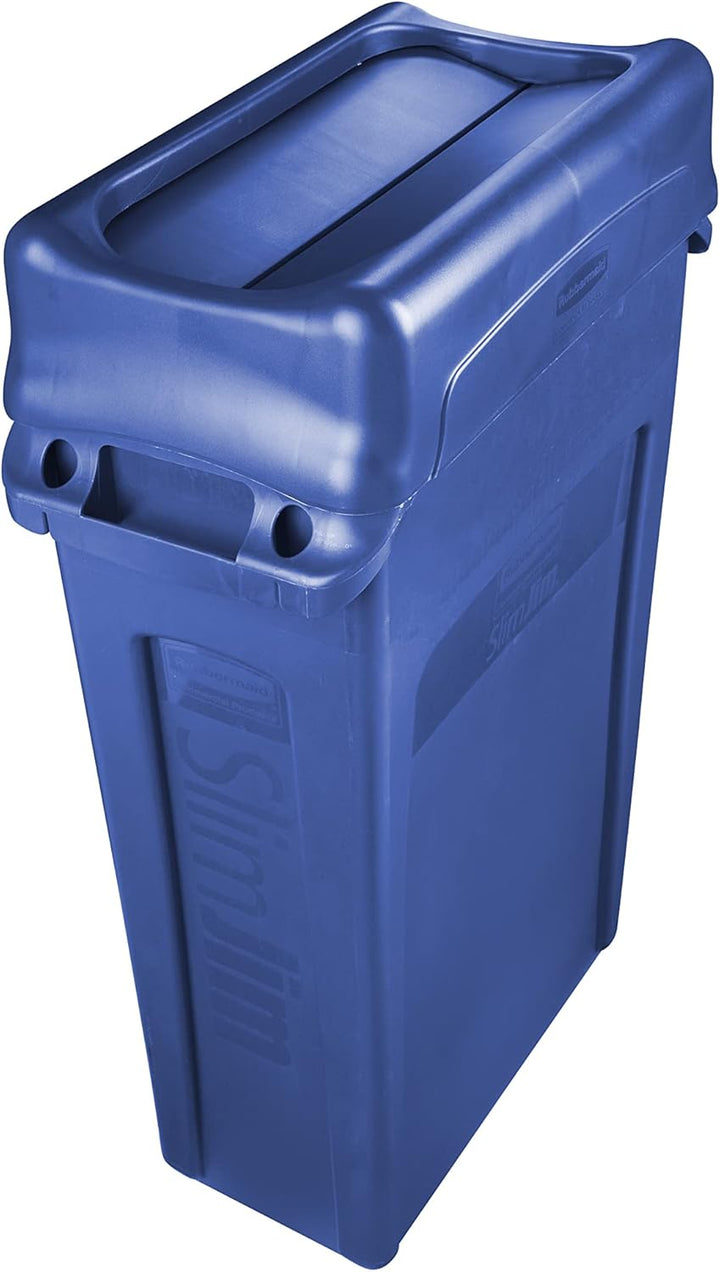 Rubbermaid Commercial Products FG267360BLUE Slim Jim Schwingdeckel, Blau blau Schaukel, blau Schauke