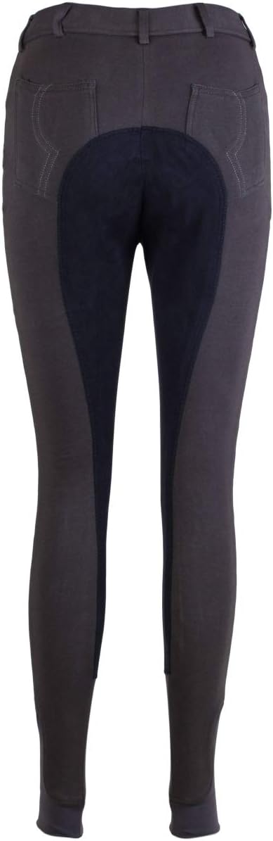 RL24 Damen Reithose Vollbesatz Flex BASICLINE 52 Dunkelgrau/Schwarz, 52 Dunkelgrau/Schwarz