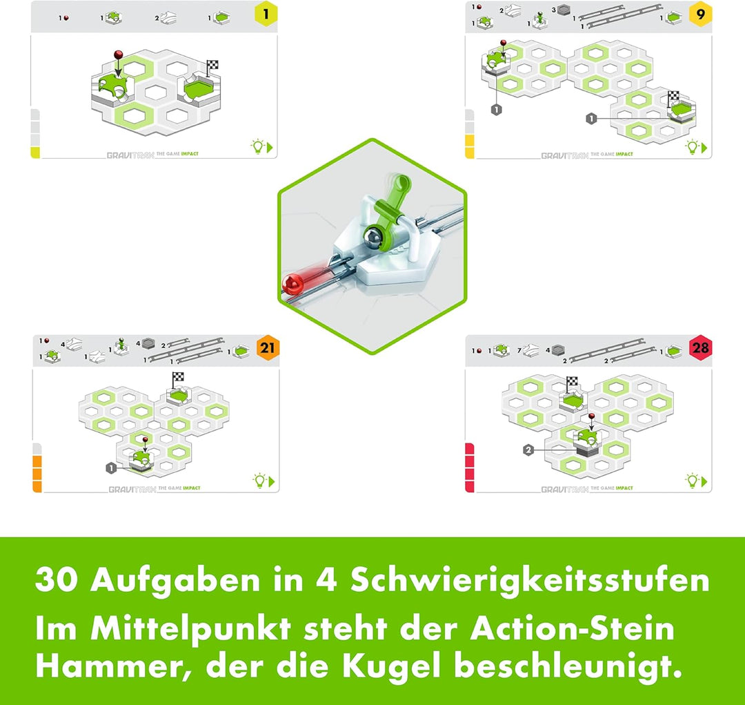 Ravensburger GraviTrax The Game Impact - Logikspiel für Kugelbahn Fans, Konstruktionsspielzeug für K
