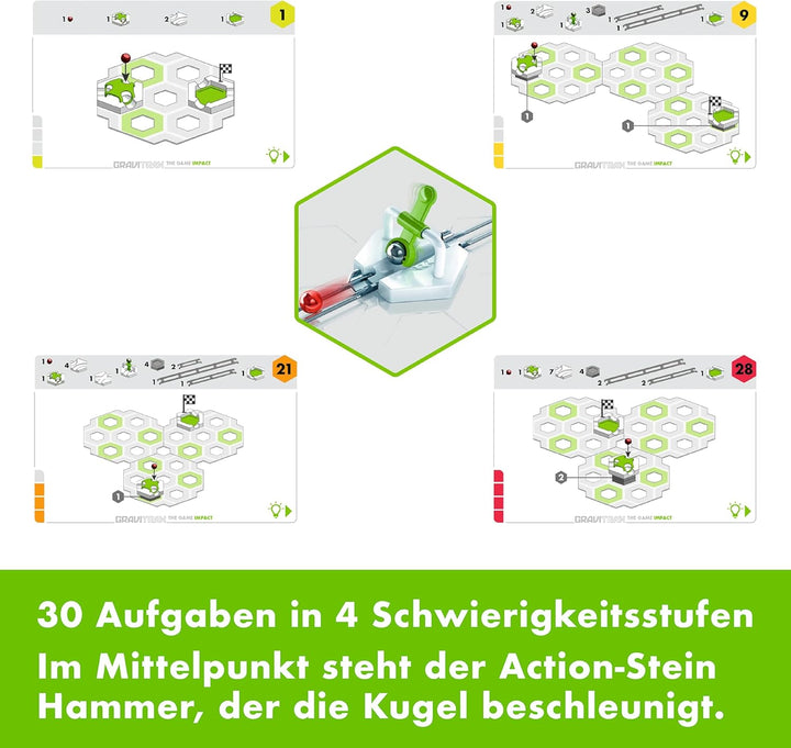 Ravensburger GraviTrax The Game Impact - Logikspiel für Kugelbahn Fans, Konstruktionsspielzeug für K
