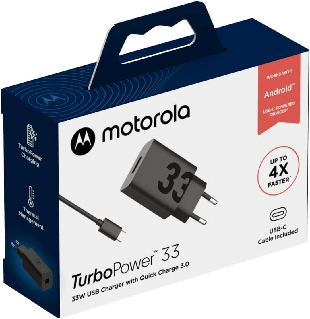 Motorola Turbopower 33 – Ladegerät Rot Elektro mit Kabel USB-C – USB-C 33 W – Schnellladung 33W, 33W
