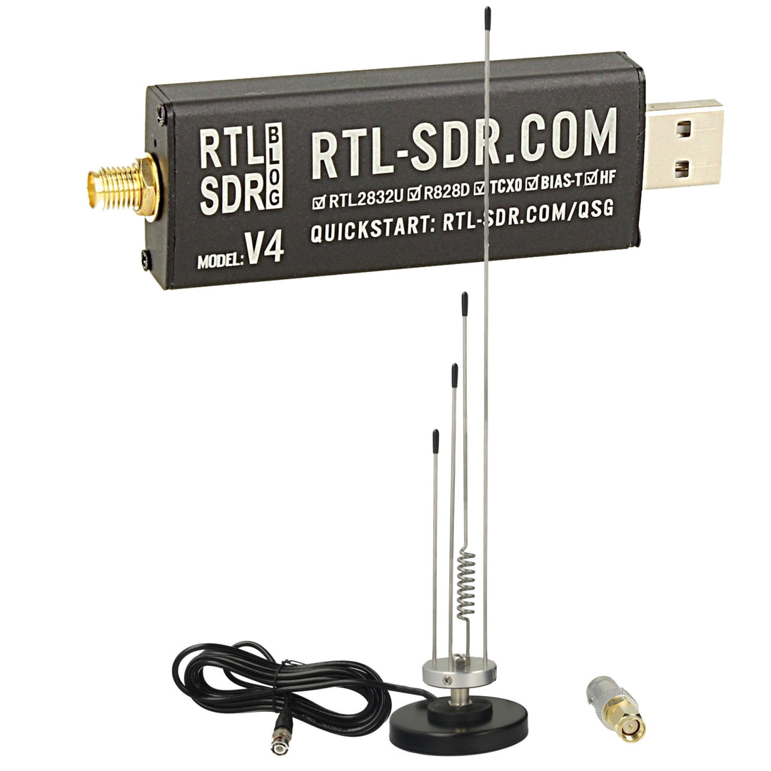 RTL-SDR Blog V4 + Moonraker Skyscan Mobile Scanner Antenne Bundle (25-2000 MHz, 65 cm, Magnetfuss) –