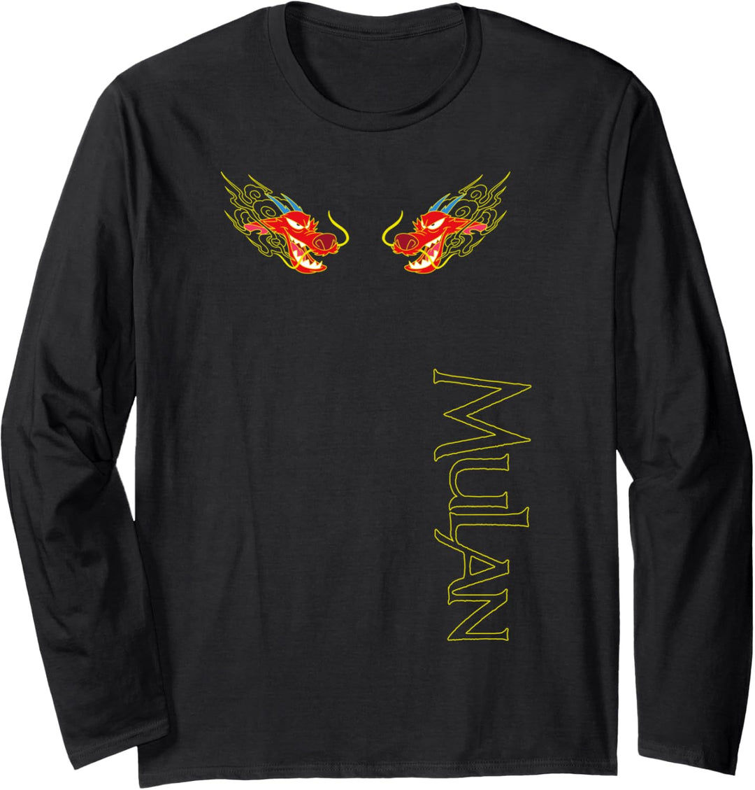 Disney Mulan Mushu Spirit Title Outline Langarmshirt