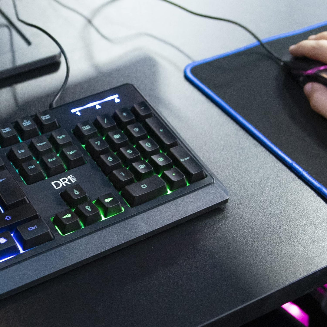 DR1TECH Puma Ergonomische Gaming Tastatur Mit LED Hintergrundbeleuchtung Für PC/PS4 - 104 Tasten Mit