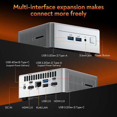 GEEKOM AI Mini PC Windows 11, AE8 AMD Ryzen 7 8845HS Mini Computer(8 Kerne 16 Threads, bis zu 5,1 GH