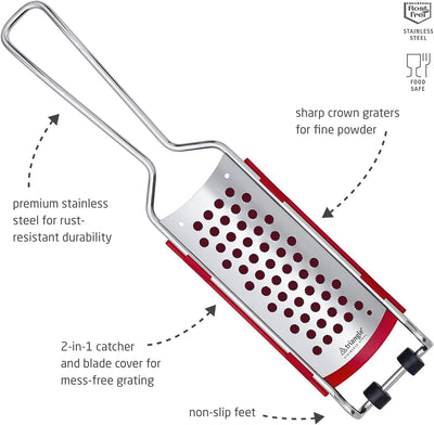 triangle 50 155 13 03 Reibe Parmesan mit Fänger professionelle Qualität Gemüsereibe mit Auffangbehäl