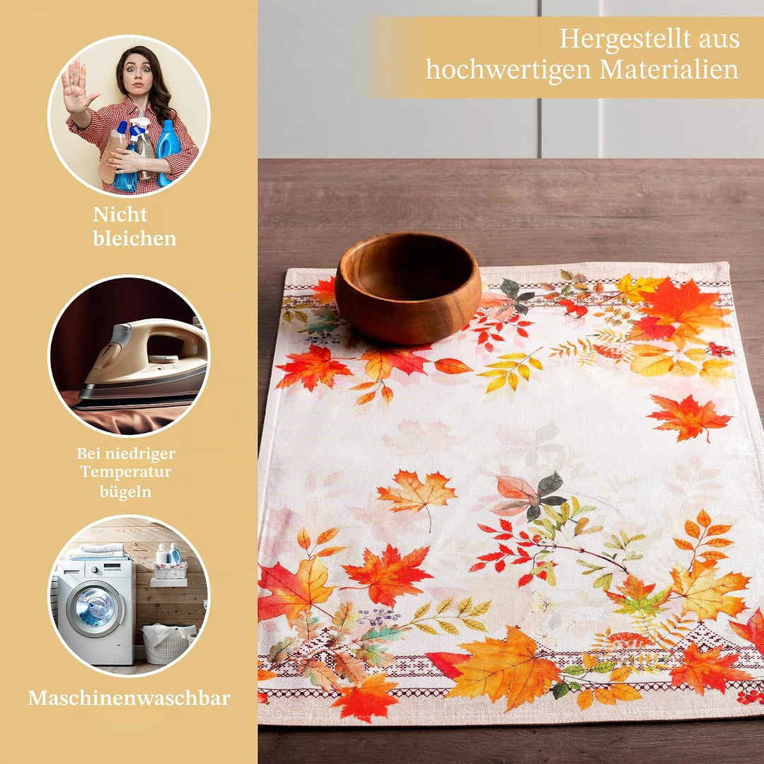 Maison d' Hermine Tischset, 100% Baumwolle Set mit 4, dekorative Oster-Tischsets, waschbare Stoff-Ti