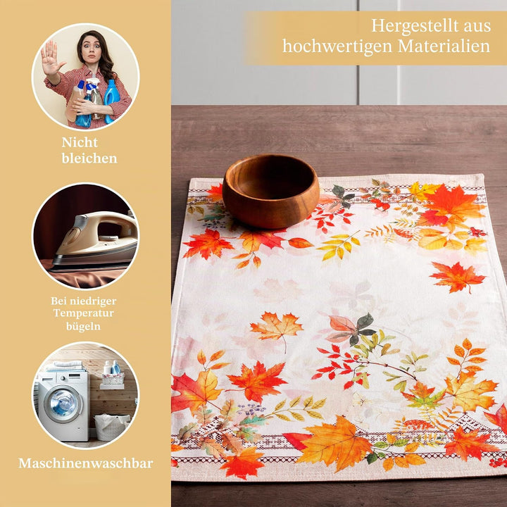 Maison d' Hermine Tischset, 100% Baumwolle Set mit 4, dekorative Oster-Tischsets, waschbare Stoff-Ti