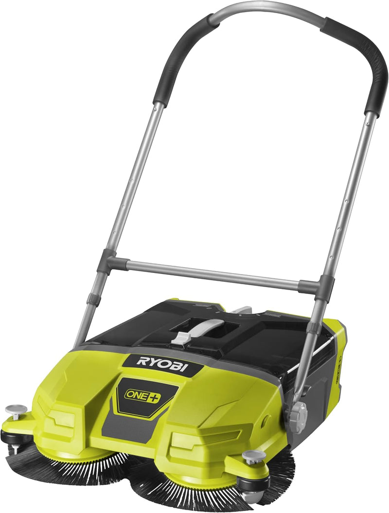 RYOBI 18 V ONE+ Akku-Kehrmaschine R18SW3-0 (Kehrbreite 53 cm, Kickschalter, Auffangbehälter 17 l, oh