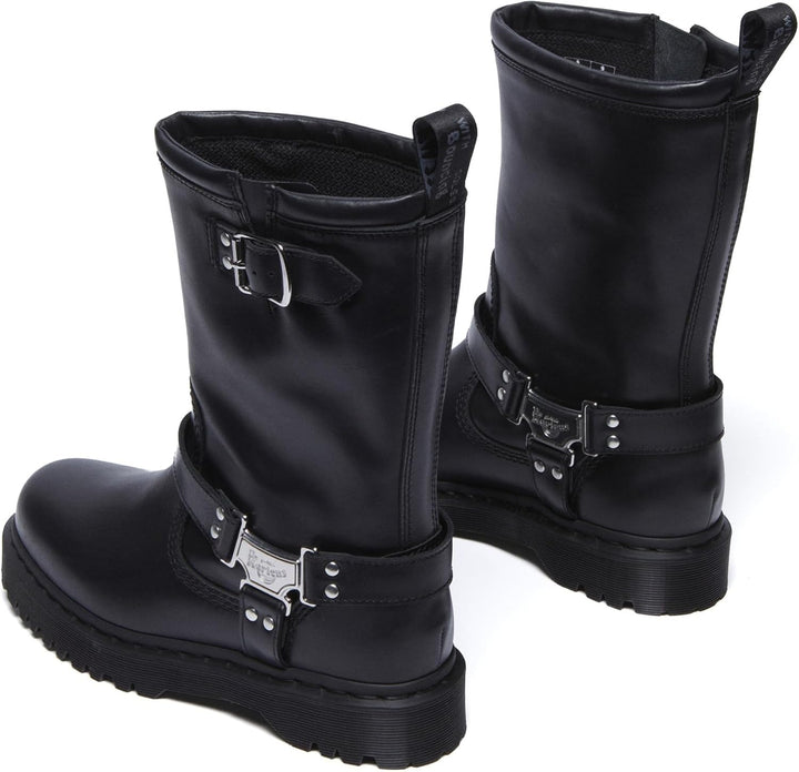 Dr. Martens Unisex-Erwachsene Anistone Hi Motorradstiefel 39 EU Schwarz, 39 EU Schwarz