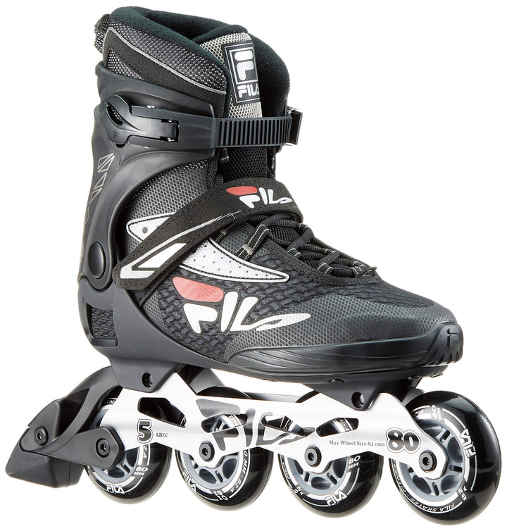 FILA Herren Legacy Pro 80 Inline Skate 6.5 schwarz/silber/rot, 6.5 schwarz/silber/rot