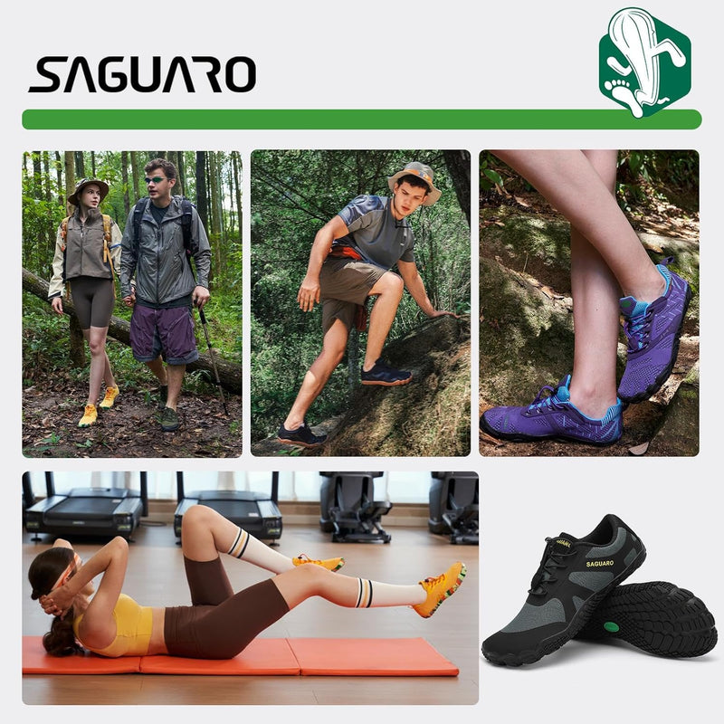 SAGUARO Herren Damen Barfussschuhe Wanderschuhe Traillaufschuhe Minimalistische Outdoor Wassersports