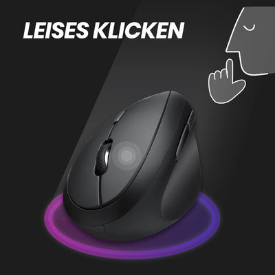 Perixx PERIDUO-606A, 3-in-1 Kabellose kompakte ergonomische Tastatur mit vertikaler Maus und numeris