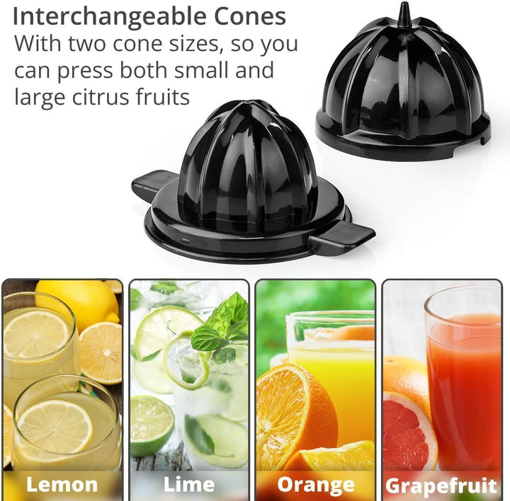 NEDIS Kajc300CBK Zitruspresse aus Glas, 160 W, Schwarz