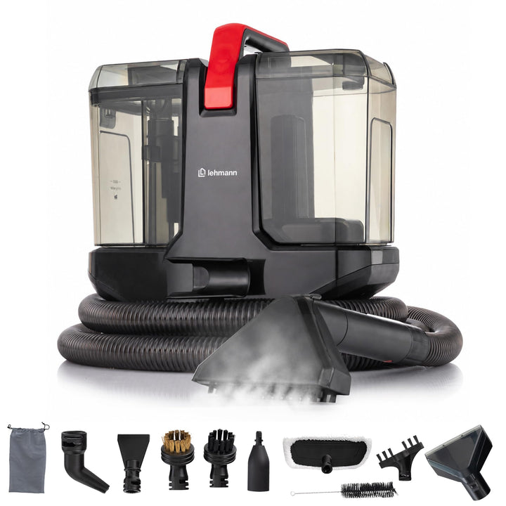 LEHMANN SteamWash 1800 Waschsauger & Dampfreiniger 4in1, Polsterreiniger und Teppichreiniger mit War