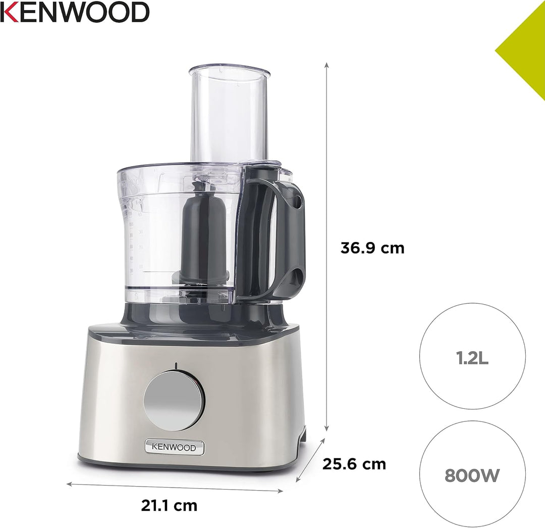 Kenwood Multipro Compact FDM307SS Kompakt-Küchenmaschine, 2,1 Liter, inkl. Edelstahl Messer, 3 Arbei