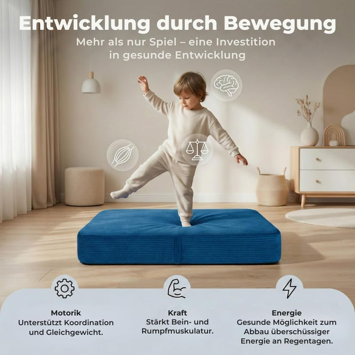 Outdoor Hüpfpolster für Kinder | Hüpfkissen 70x110x17cm mit wasserabweisendem &amp; UV-beständigem Bezug