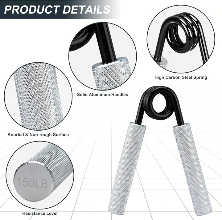COVVY Griffkraft Trainer Set,50/100/150/200/250LBS Handgriff Trainer,rutschfester Metall unterarmtra