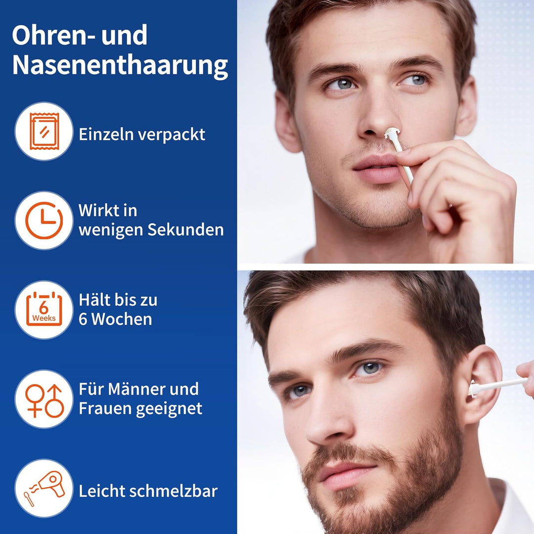 Beauty7 16 gebrauchsfertige Wachsstäbchen Nasen- und Ohrenhaarentfernung Schmerzfrei Nasenwachs Nase