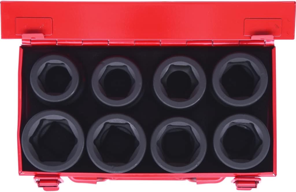 KS Tools 515.0610 1" Sechskant-Kraft-Stecknuss-Satz, kurz, 8-tlg.