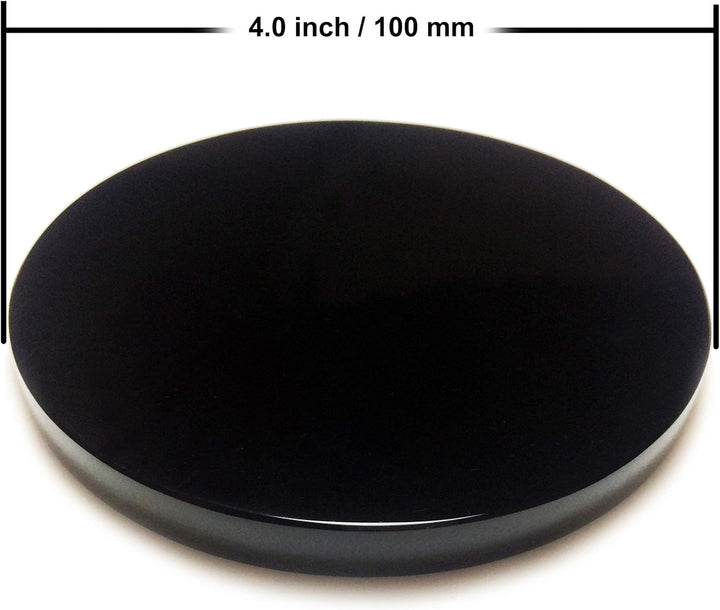 Polar Jade Schwarz Obsidian Wahrsager Spiegel 100 mm 4" Schwarz 100 mm 4”, 100 mm 4”