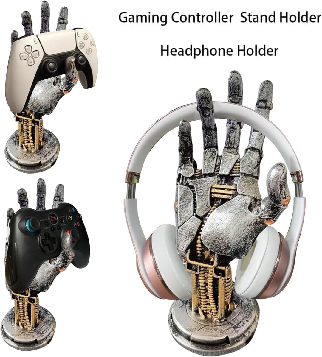 Gaming Headset Halterung & Controller Ständer im Cyberpunk-Design – Handgefertigte Harzfigur für Gam