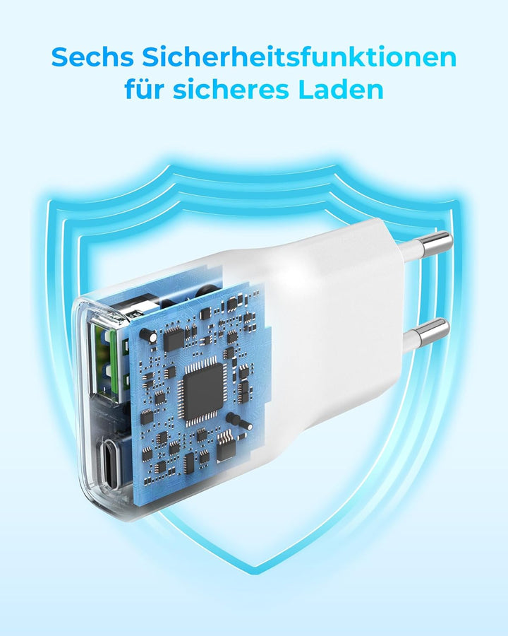 TOPADRE USB C Stecker 4-Pack, 20W Mini Ladestecker USB C Ladegerät Power Adapter für iPhone 17/17Pro