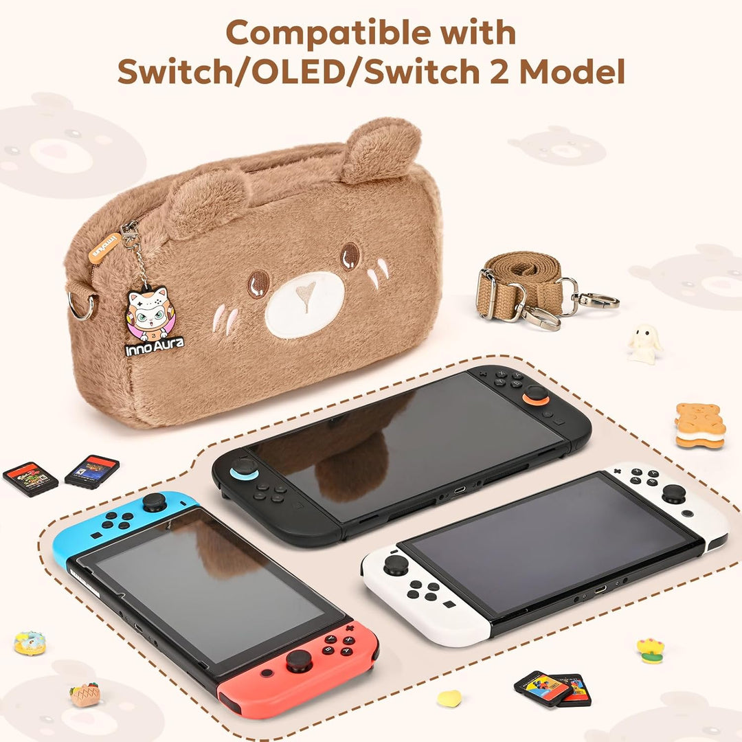 innoAura Schutzhülle für Switch 2 Modell 2025, Switch 2 Tragetasche, mit abnehmbarem Schultergurt, S
