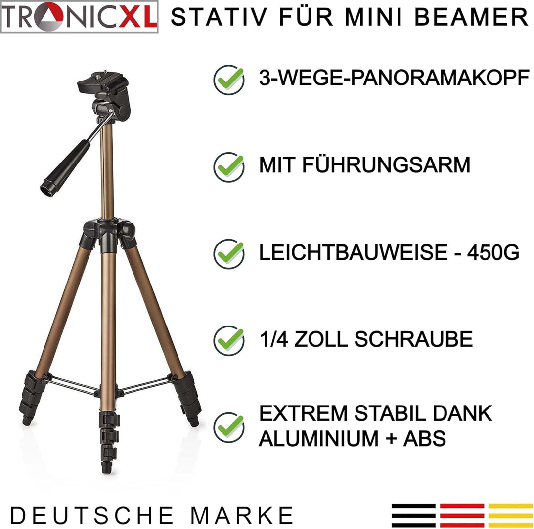 TronicXL Tripod 19P 105cm Stativ Ständer für Mini Video Beamer kompatibel mit Dell M110 M115 HD Anke