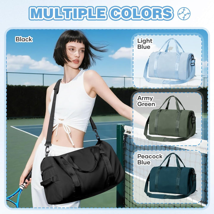 Sport Duffel Bag Damen, Sporttasche mit Nassfach & Schuhfach Reise Duffel Bags Übernachtungstasche L