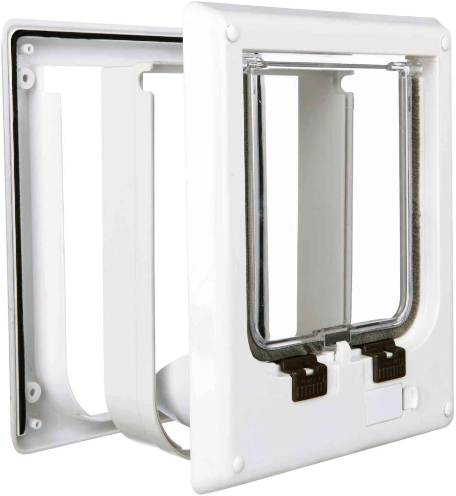 Trixie Katzenklappe, elektromagnetisch, 4-Fach, 21,1 x 24,4 cm, Weiss