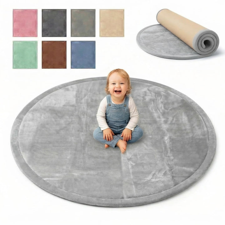 BabybeFun Krabbelmatte Baby - kuschelig weich - 3cm Dicke Spielmatte - schützt vor Stössen - Teppich