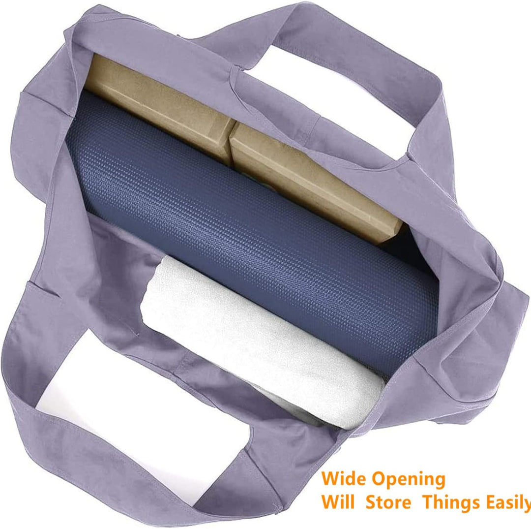 Yogatasche Grosse Yogamattentasche, Canvas-Yogamatten-Einkaufstasche mit Innentasche mit Reissversch
