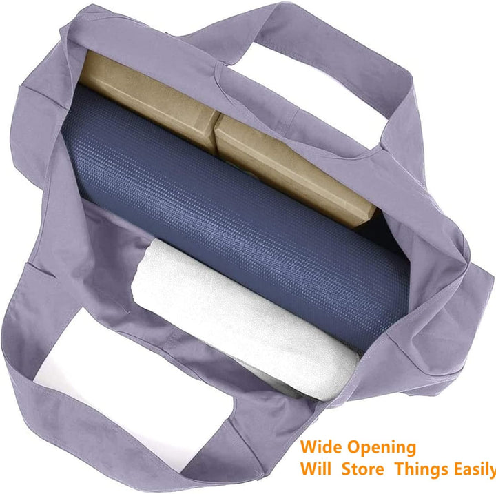 Yogatasche Grosse Yogamattentasche, Canvas-Yogamatten-Einkaufstasche mit Innentasche mit Reissversch