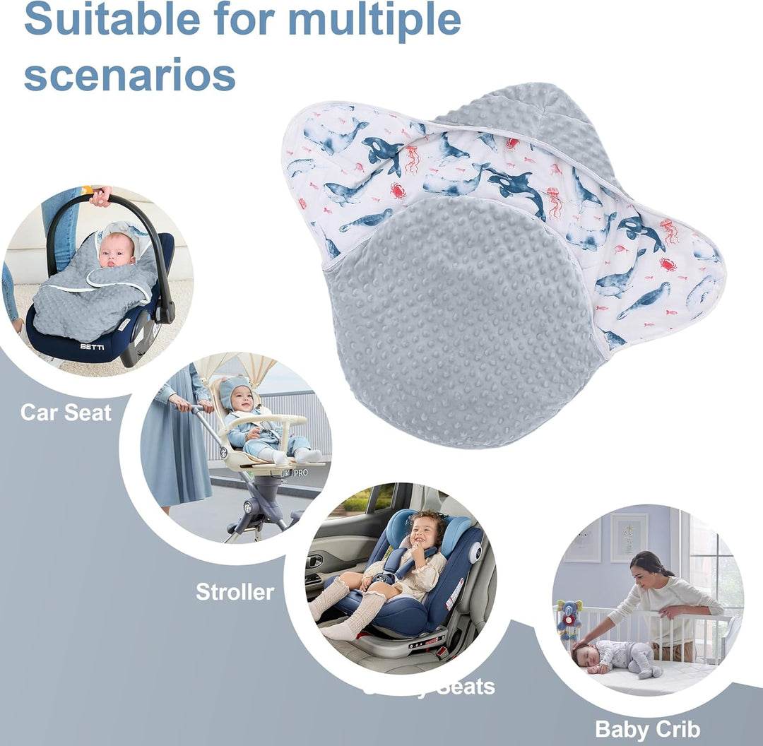 Einschlagdecke Babyschale für Buggy Universal Fusssack Babydecke Baumwolle Baby Pucksack für Kinderw